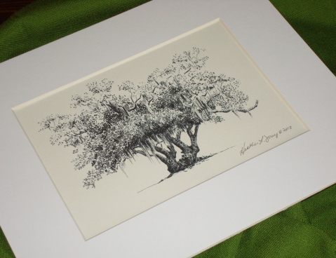 Lover's Oak Tree Fine Art Print in Natural by Heather L. Young